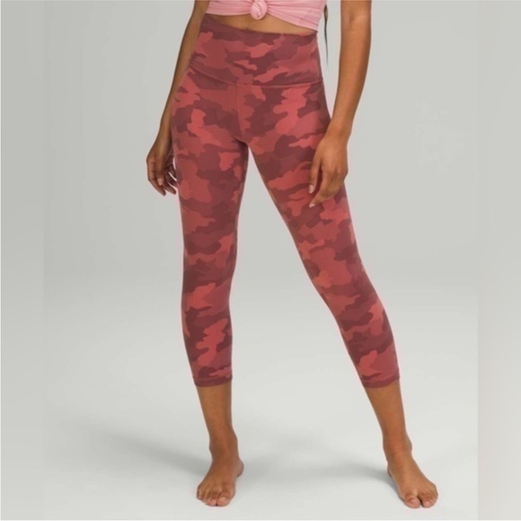 Lululemon Align Crop *21" Heritage 365 Camo Brier Rose Multi size 10 - Picture 5 of 11